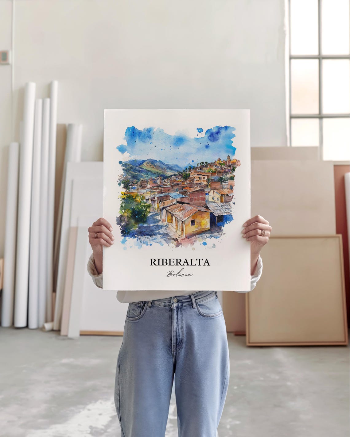 Riberalta Wall Art Beni Dept Print Bolivia Watercolor Gift Travel Poster Housewarming - Image 3