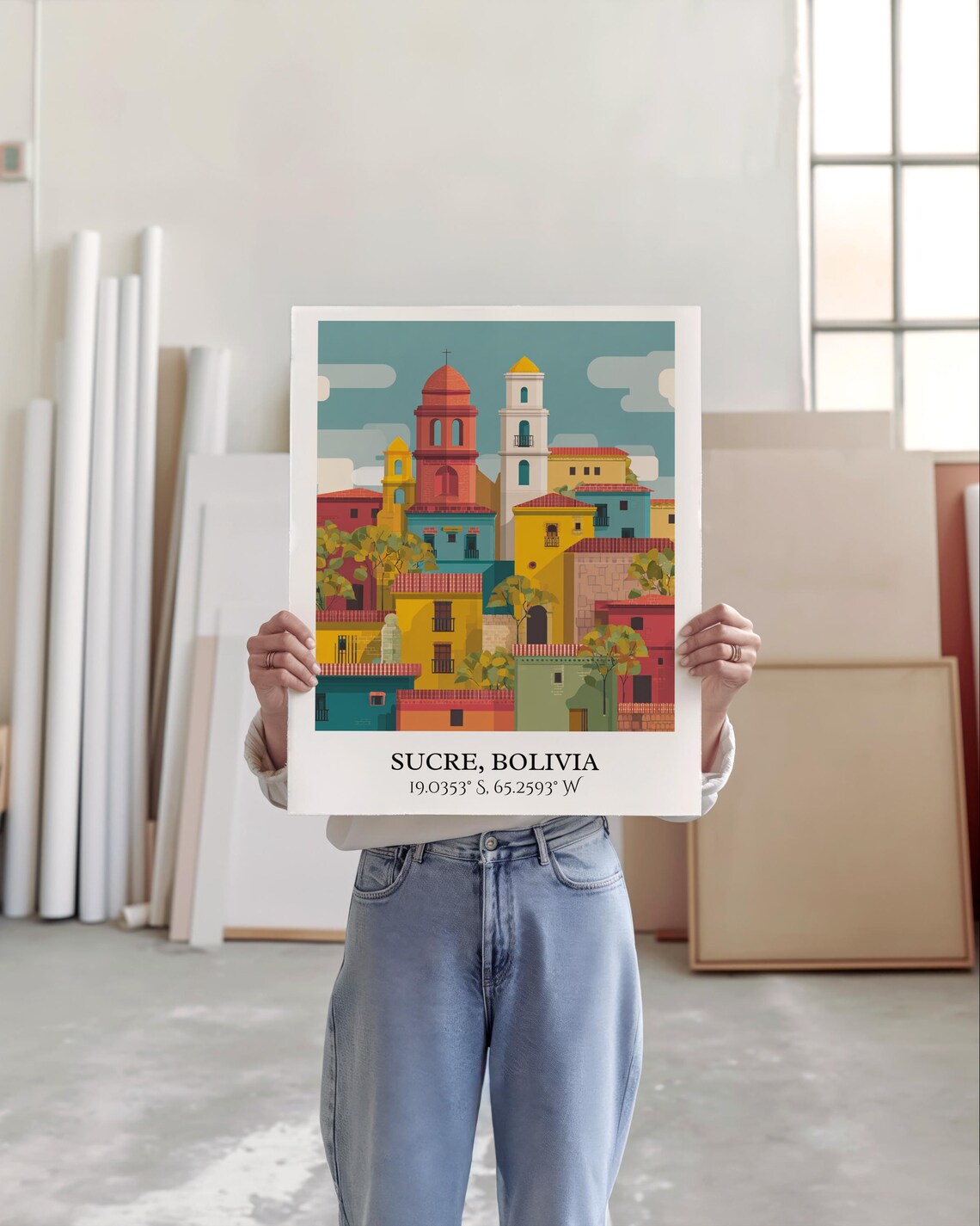 Sucre Bolivia Colonial Churches Colorful Rooftops Travel Poster - Image 4