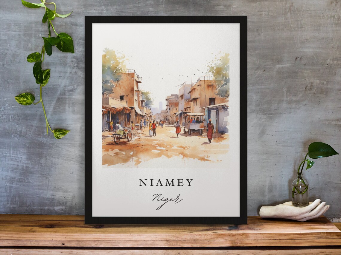 Niamey Niger Personalized Travel Poster, Custom Text