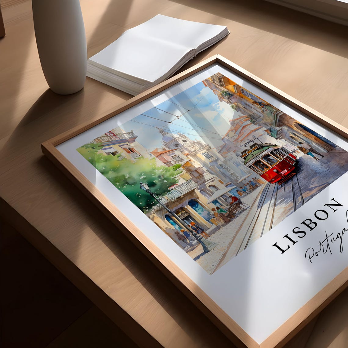 Lisbon Portugal Travel Poster, Custom Text Personalized - Image 5