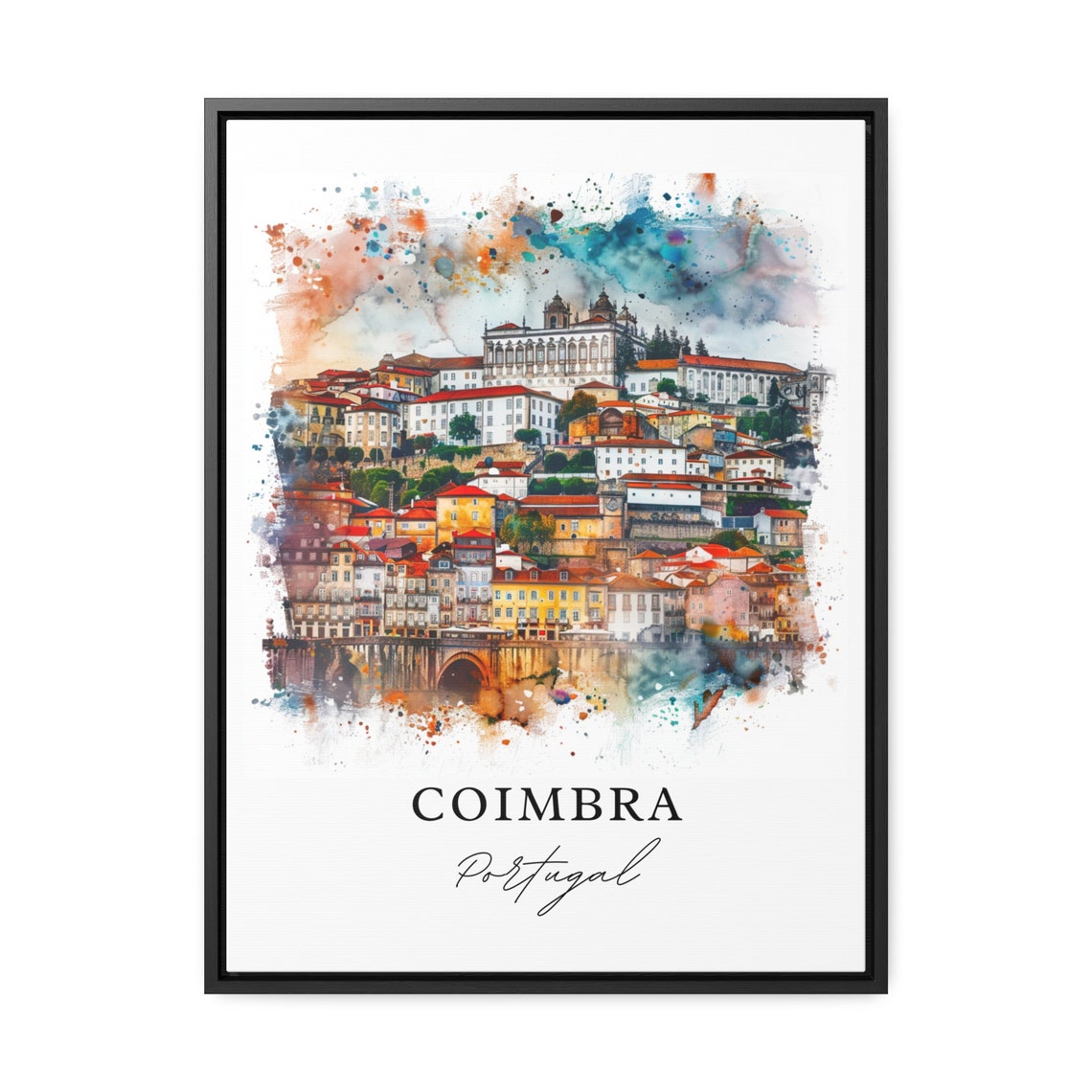 Coimbra Portugal Watercolor Travel Poster, Art Print - Image 3