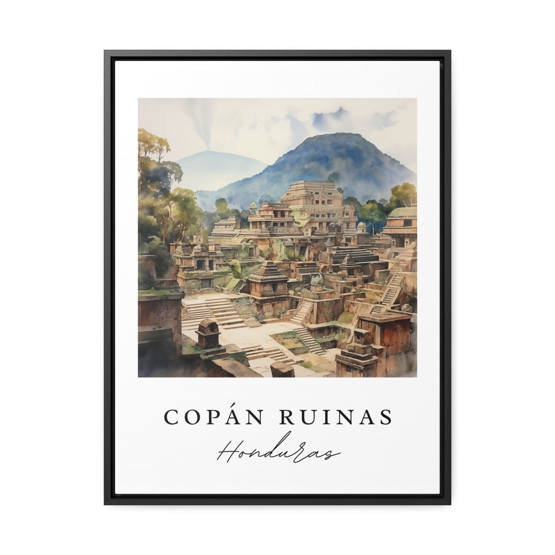 Copan Ruinas Honduras Travel Poster, Custom Text - Image 2