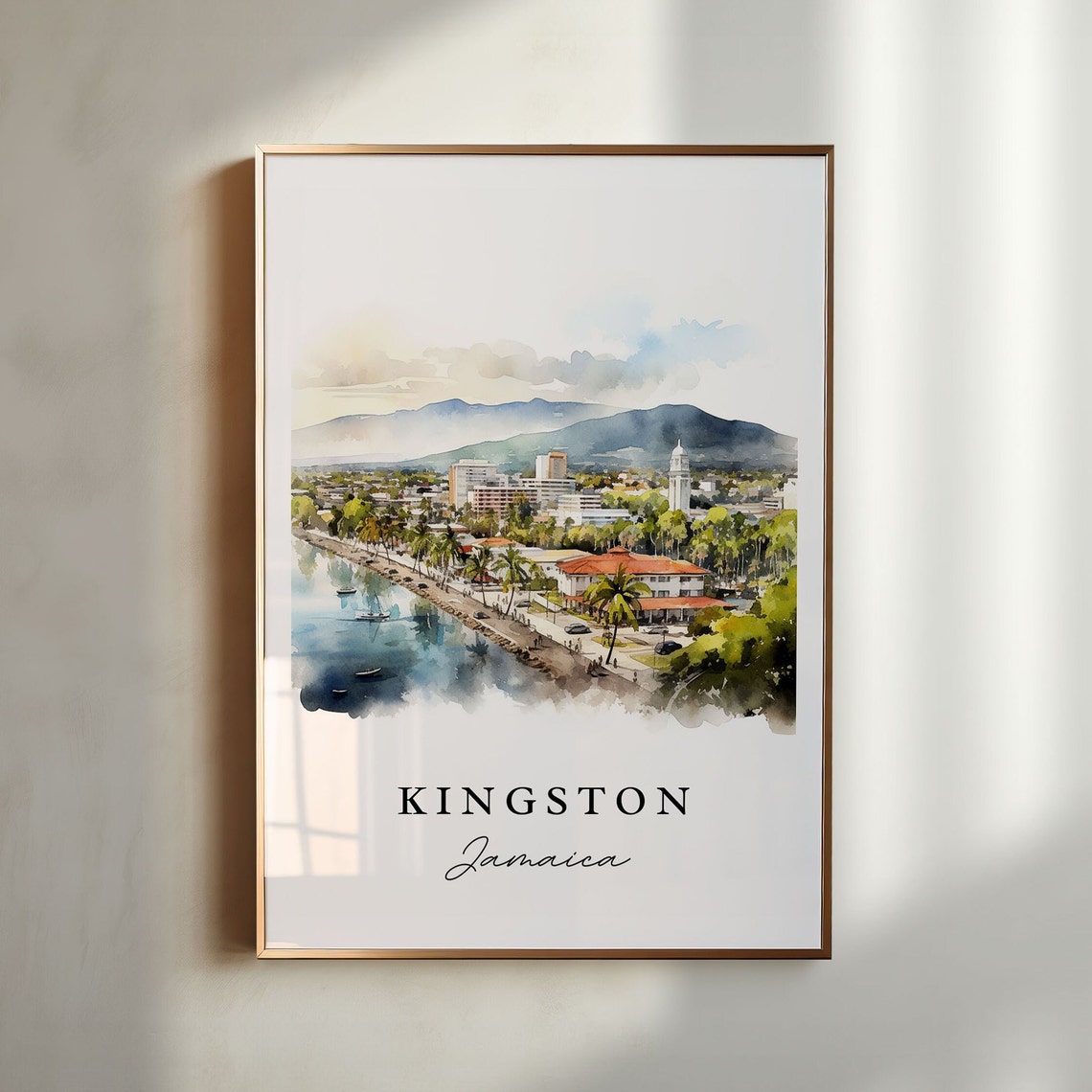 Kingston Jamaica Custom Text Travel Poster