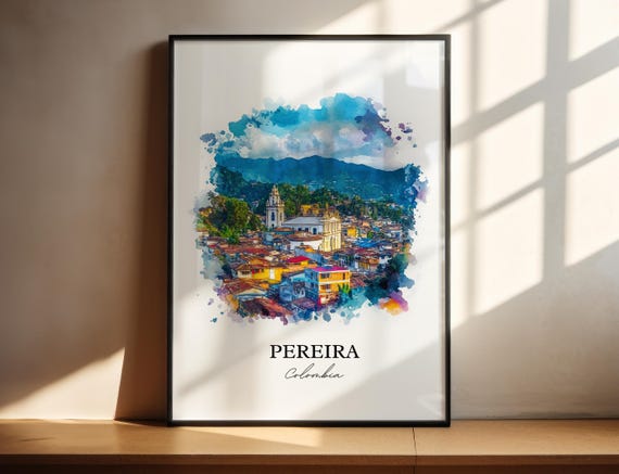 Pereira Wall Art Risaralda Department Print Colombia Watercolor Gift Travel Poster Housewarming