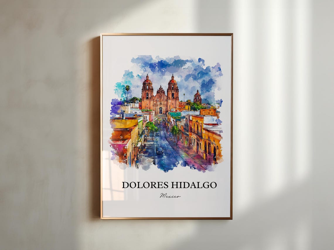 Dolores Hidalgo Watercolor Travel Poster, Guanajuato - Image 5