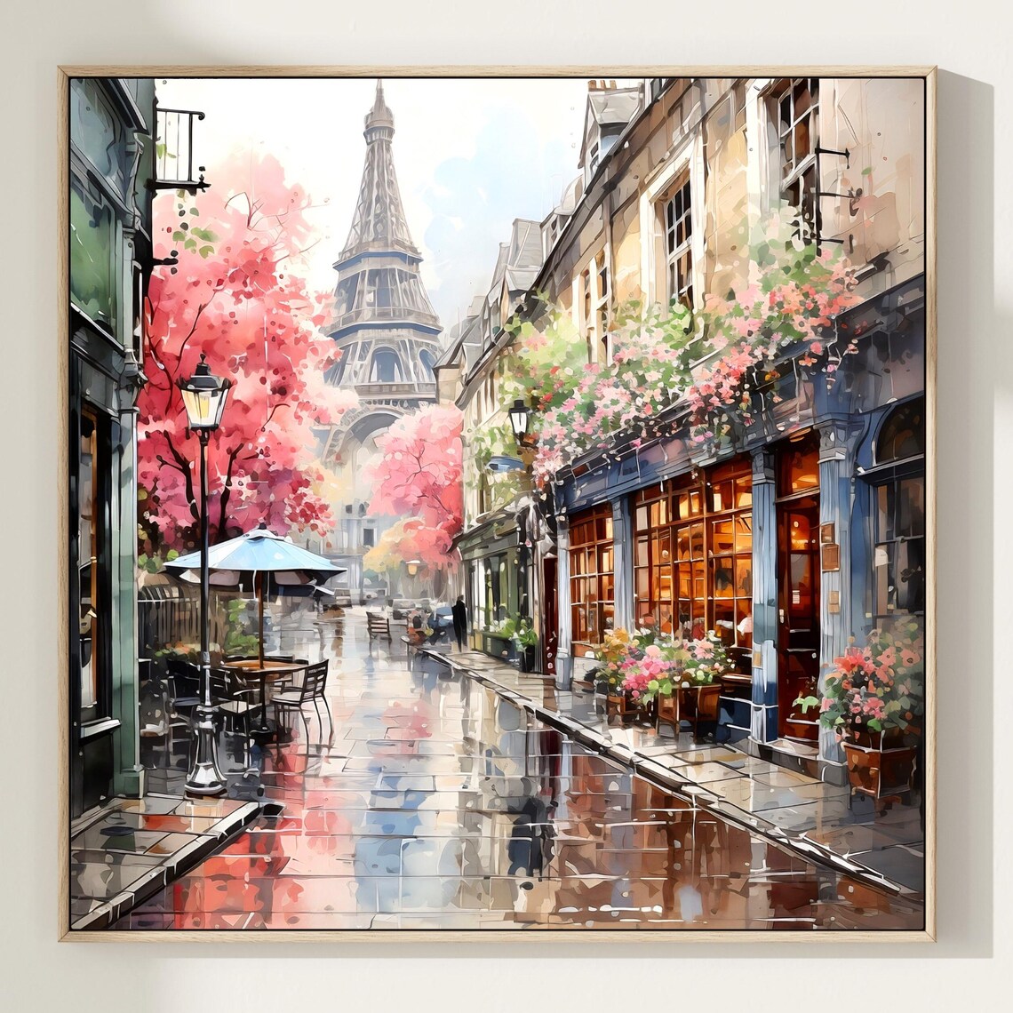 Eiffel Tower Watercolor Print Paris Cityscape Travel Art