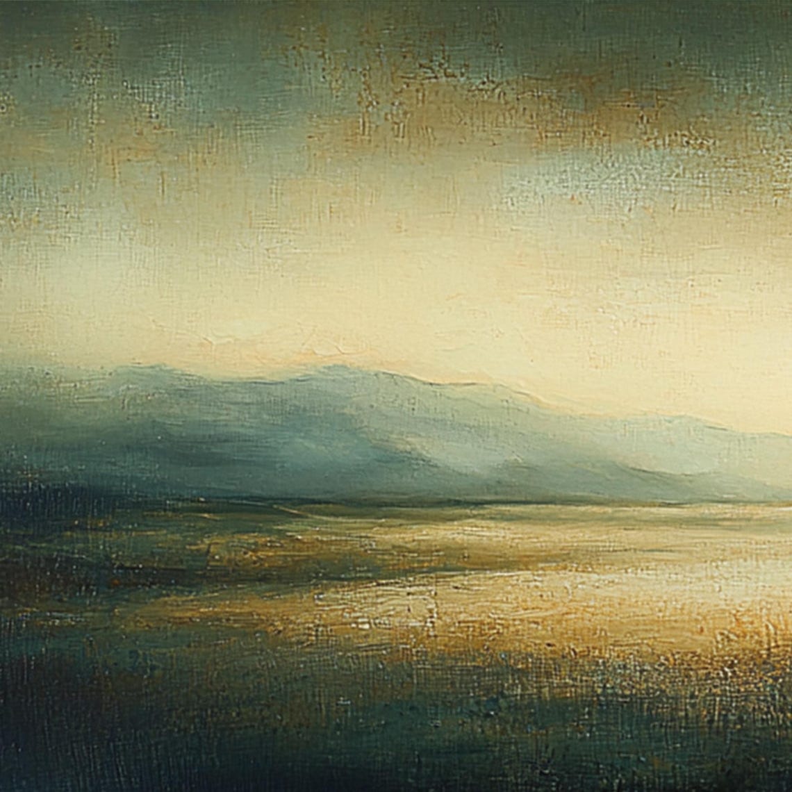 Gold Foil Sunset Lake Reflection Teal Panoramic Landscape Wall Art - Image 3