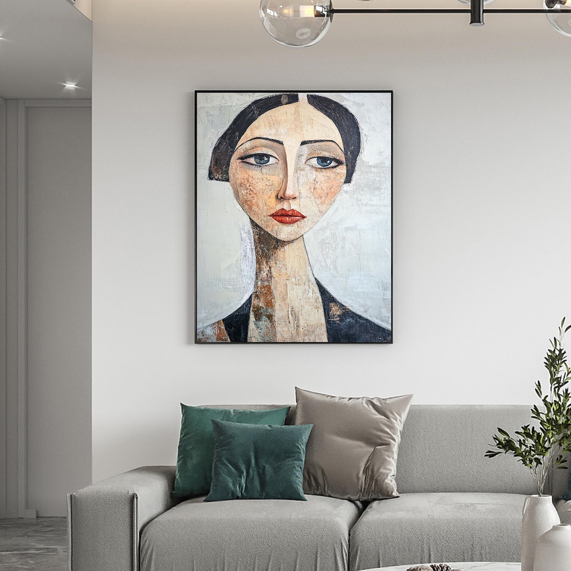 Abstract Portrait Art Print, Modern Female Model - Image 3