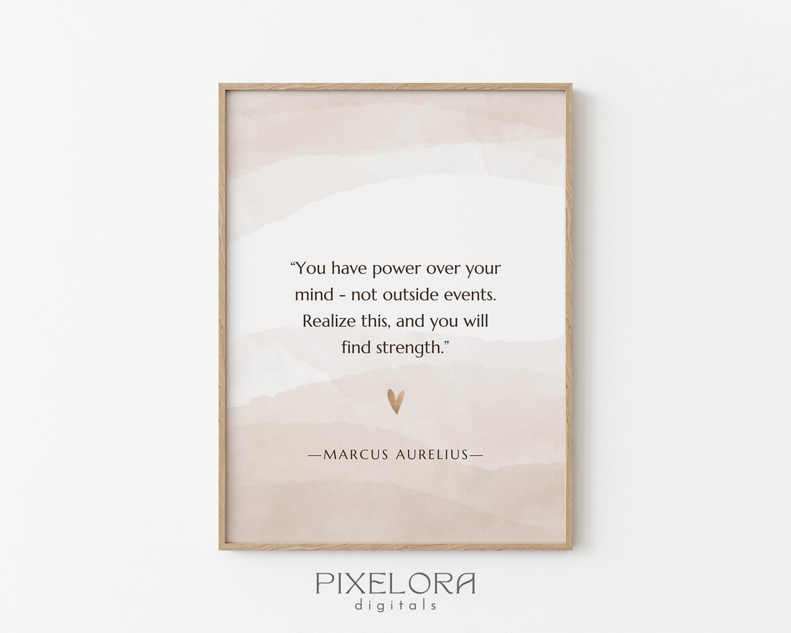Marcus Aurelius Quote Inspirational Wall Art Motivational Poster Strength Encouraging Print Decor