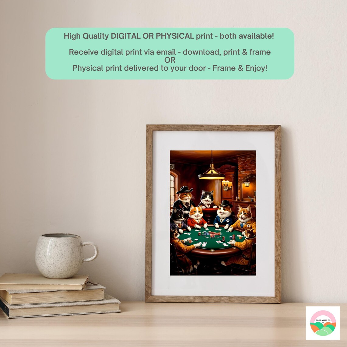 Funny Cats Playing Poker, Maximalist Gaming Decor - Image 4