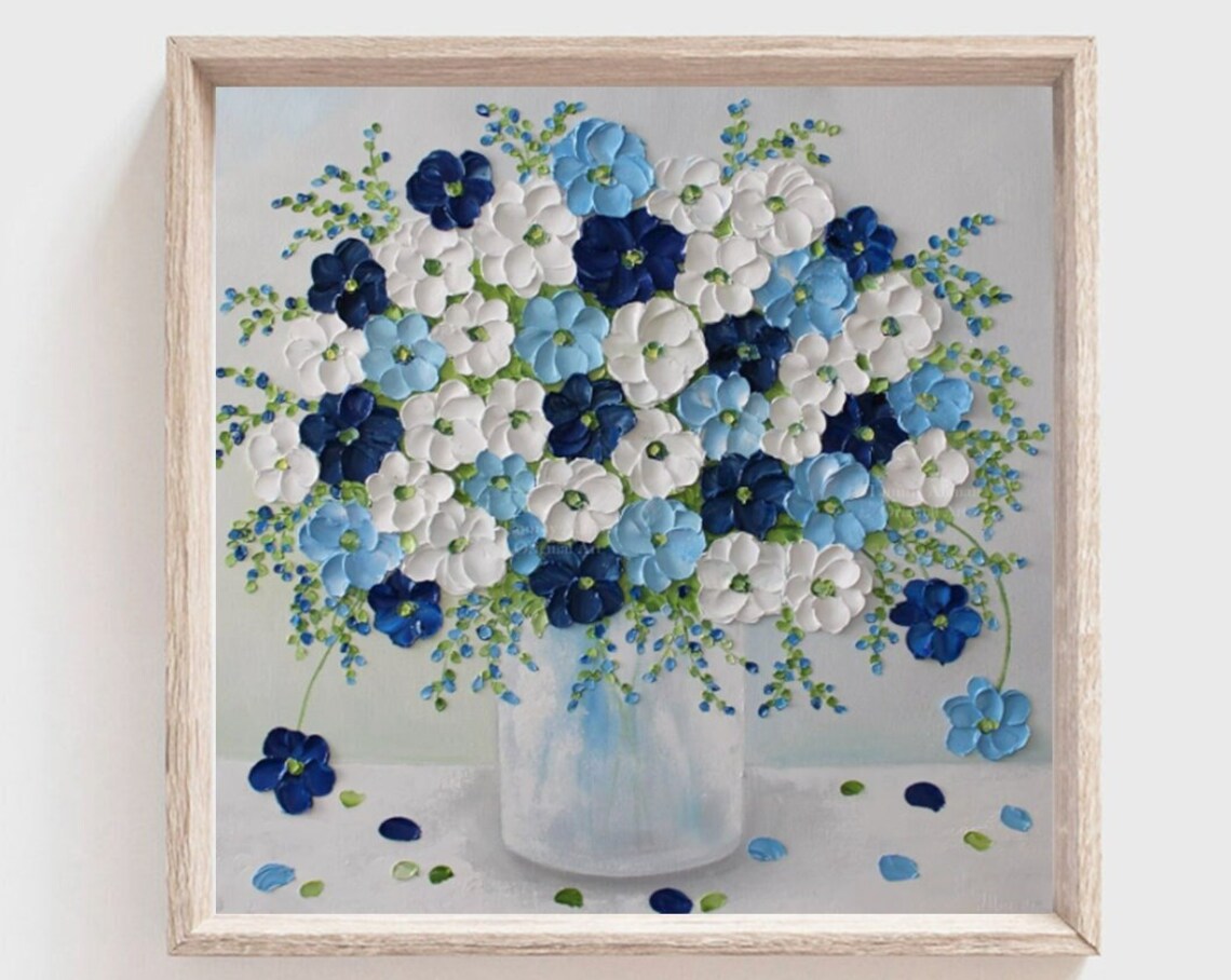 Custom Anemone Oil Impasto Painting, Floral Art Print