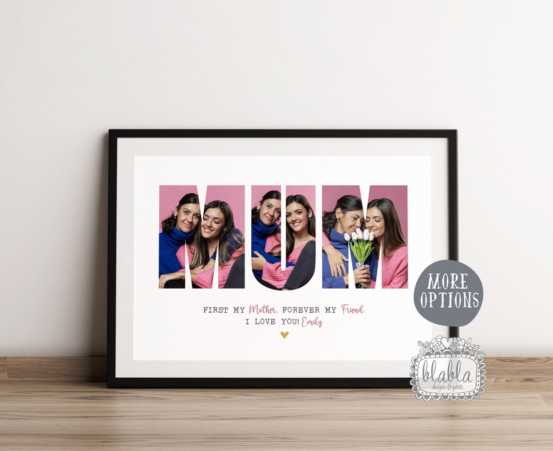 Best Mummy Ever Custom Photo Collage Letters Personalised Mum Print - Image 2