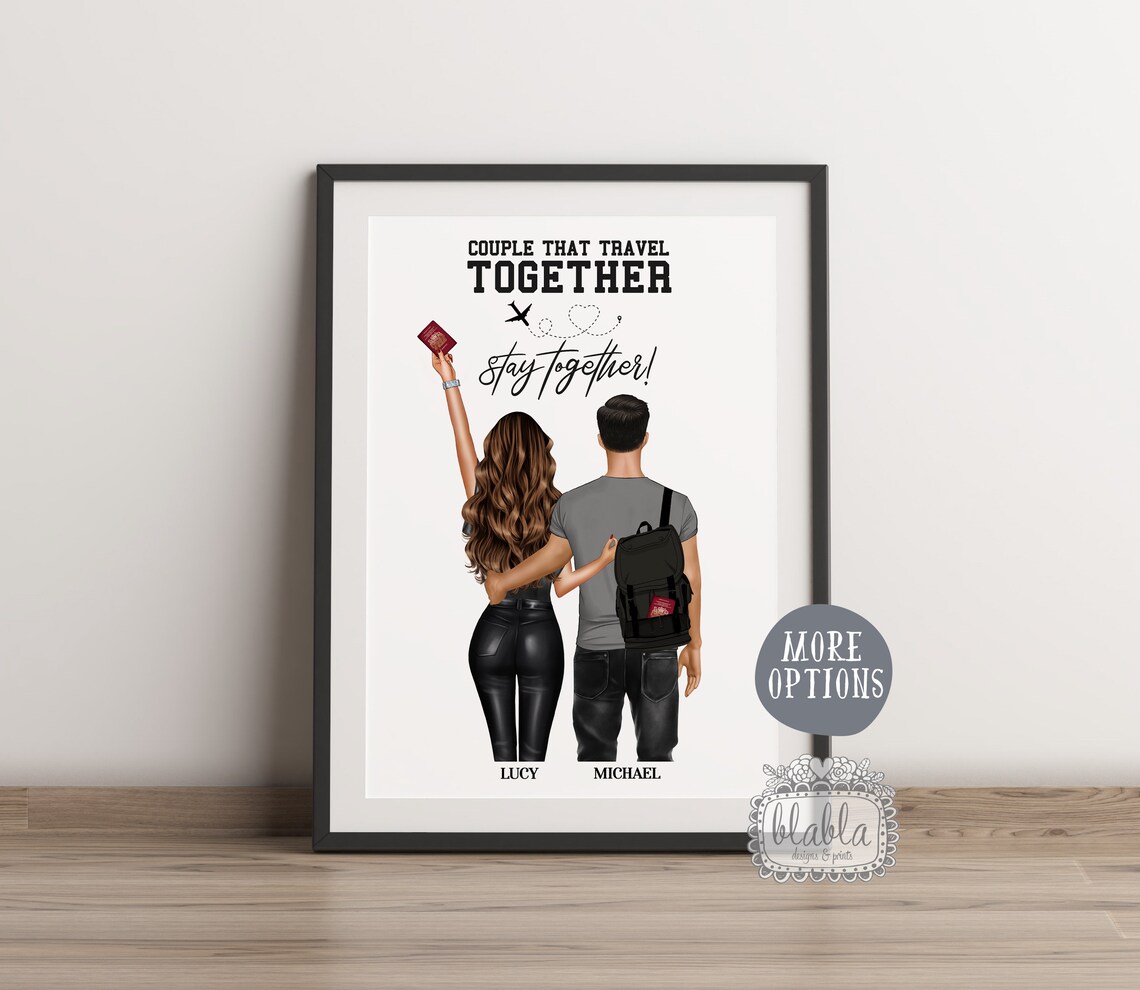Couple That Travel Together Stay Together Personalised Print - Image 2
