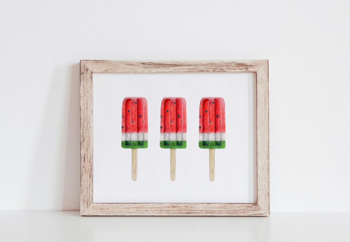 Summer Wall Art Popsicles Print Summer Decor Summer Wall Art Popsicles Wall Art Watermelon Popsicles Print