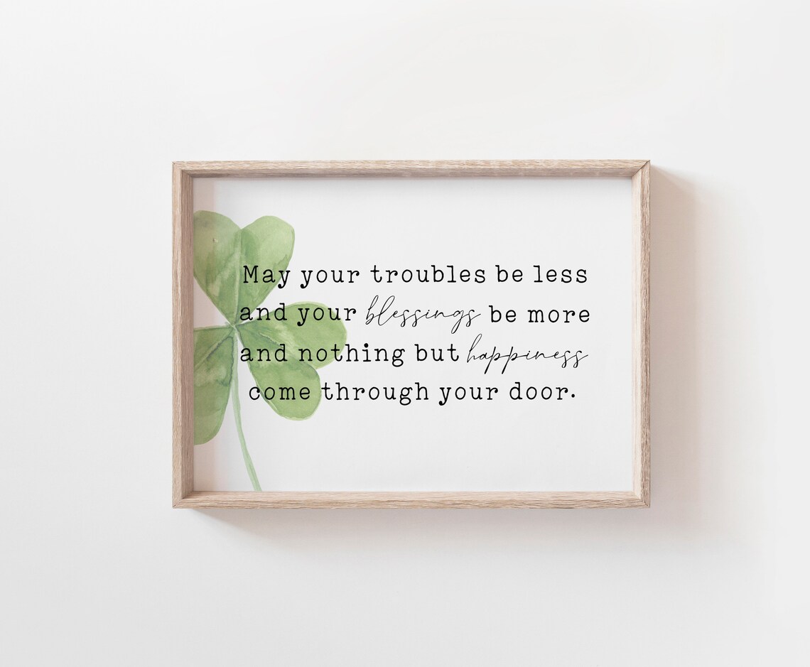 Irish Blessing Shamrock Watercolor St Patricks Day Quote Poster - Image 3