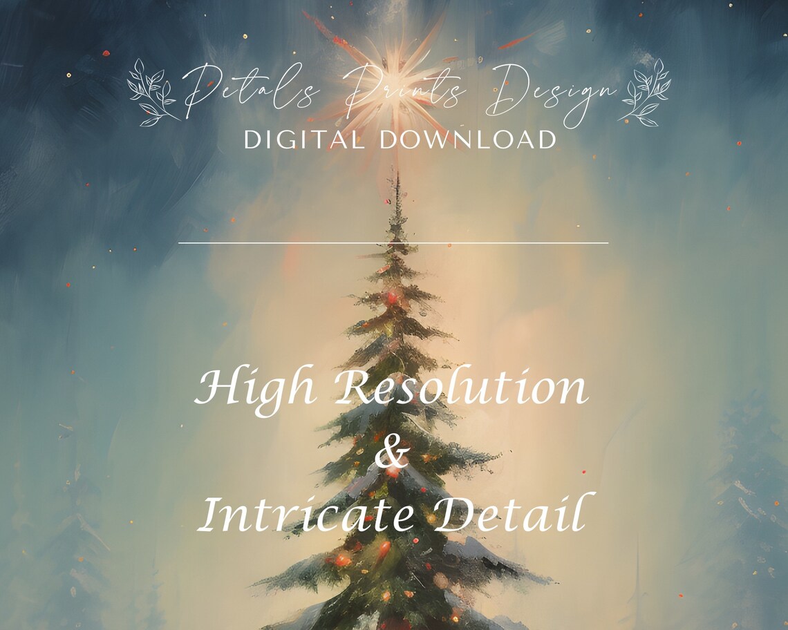 Christmas Trees Holiday Art Print, Vintage Rustic Decor - Image 3