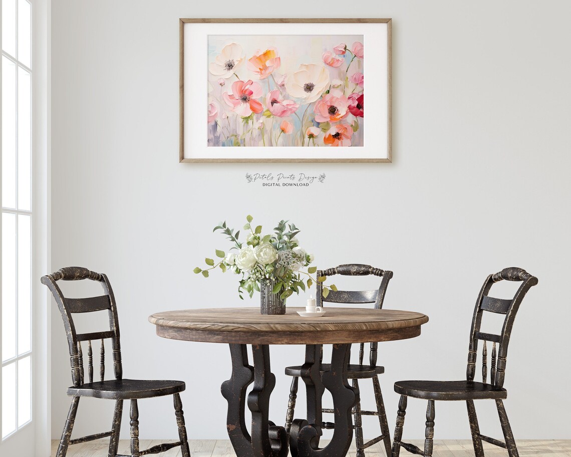 Vintage Floral Spring Art Print, Rustic Neutral Flowers - Image 3