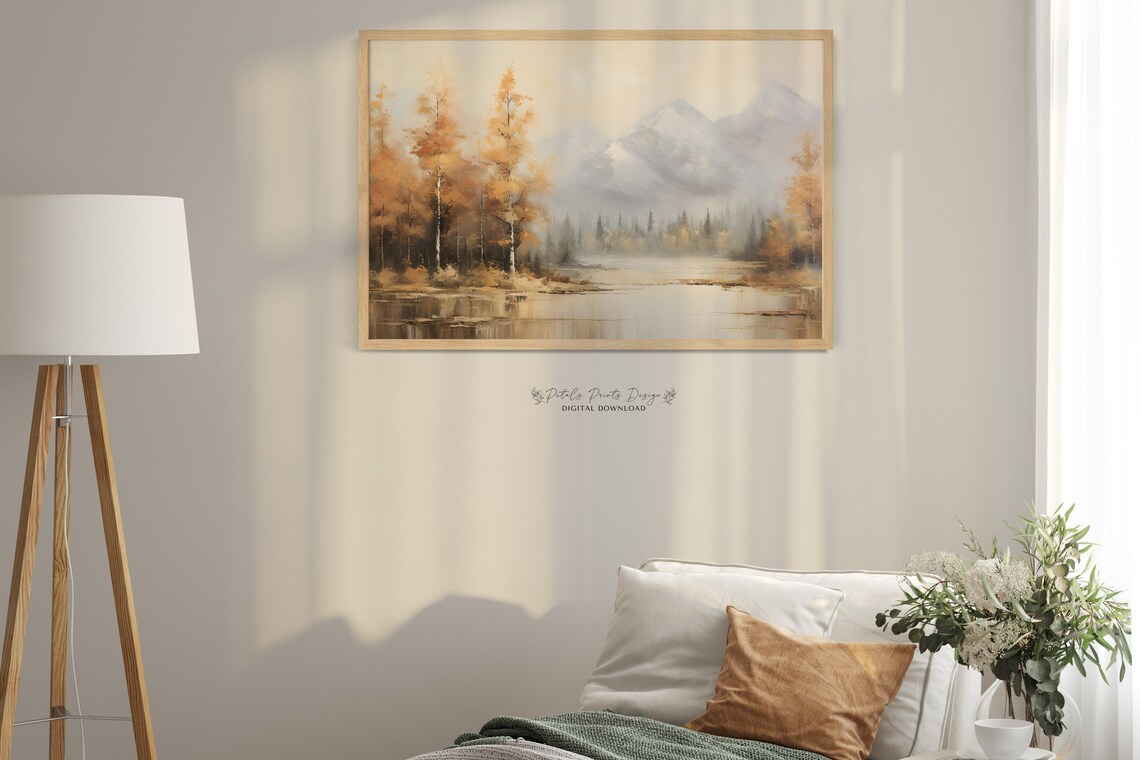 Rustic Fall Landscape Vintage Autumn Art Print - Image 2