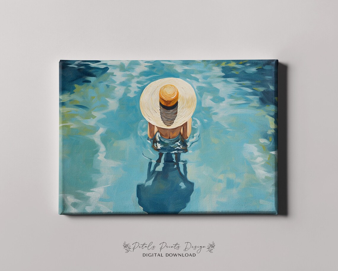 Vintage Beach Print, Abstract Coastal Wall Art - Image 4