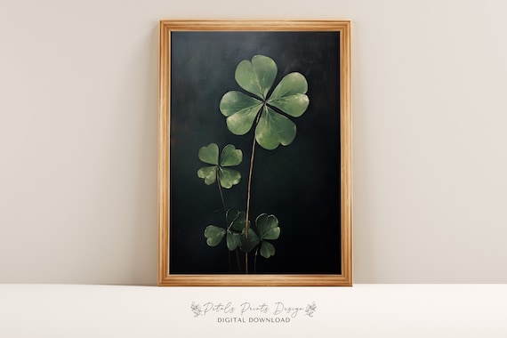 Shamrock Clover Dark Background St Patricks Day Irish Poster
