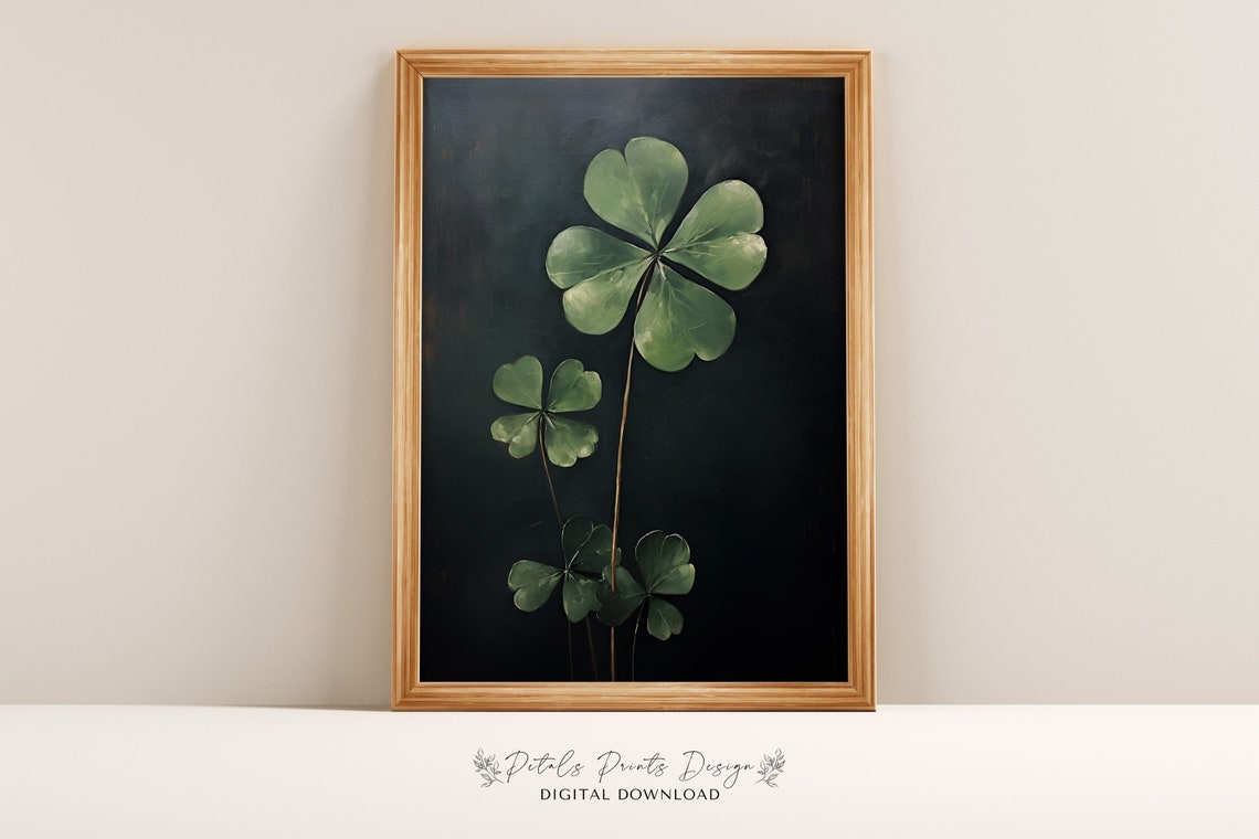 Shamrock Clover Dark Background St Patricks Day Irish Poster