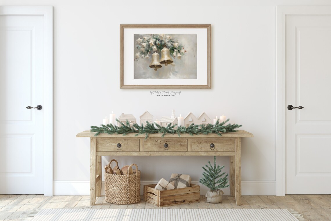 Christmas Bells Still Life, Vintage Holiday Art Print - Image 2