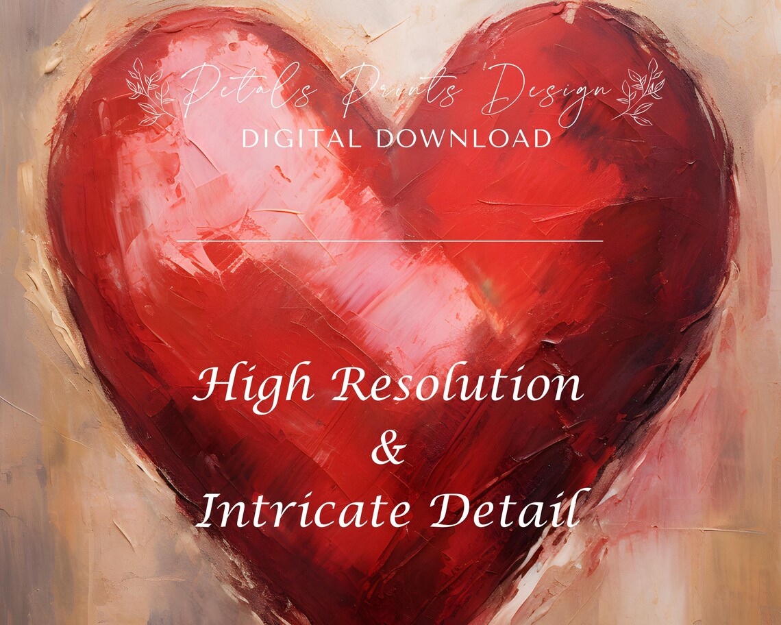 Valentine Heart Watercolor Art Print, Romantic Red Pink - Image 3