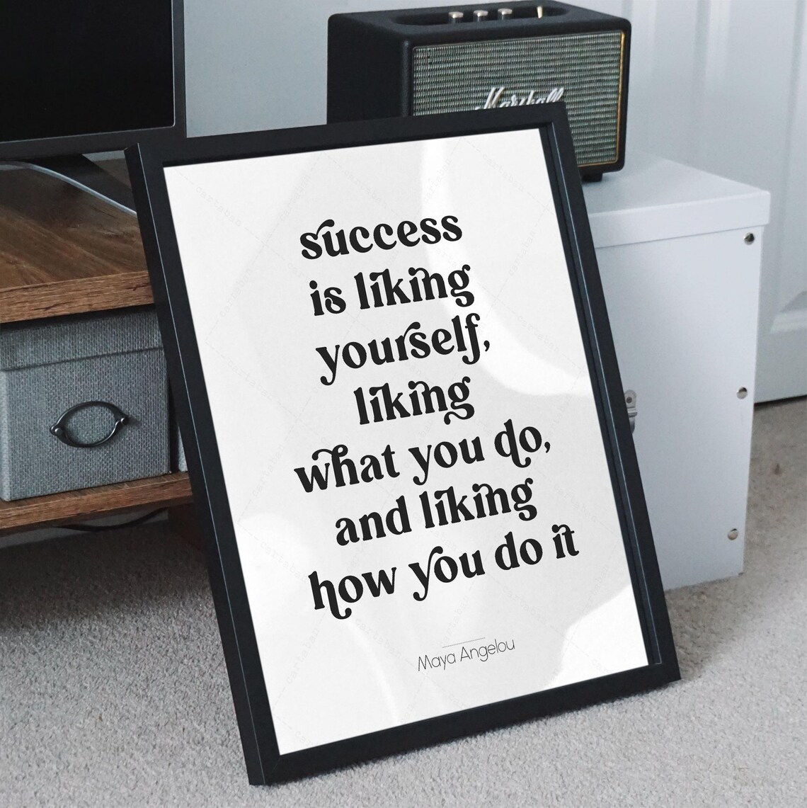 Maya Angelou Quote, Success Is Liking Yourself Poster - Image 3