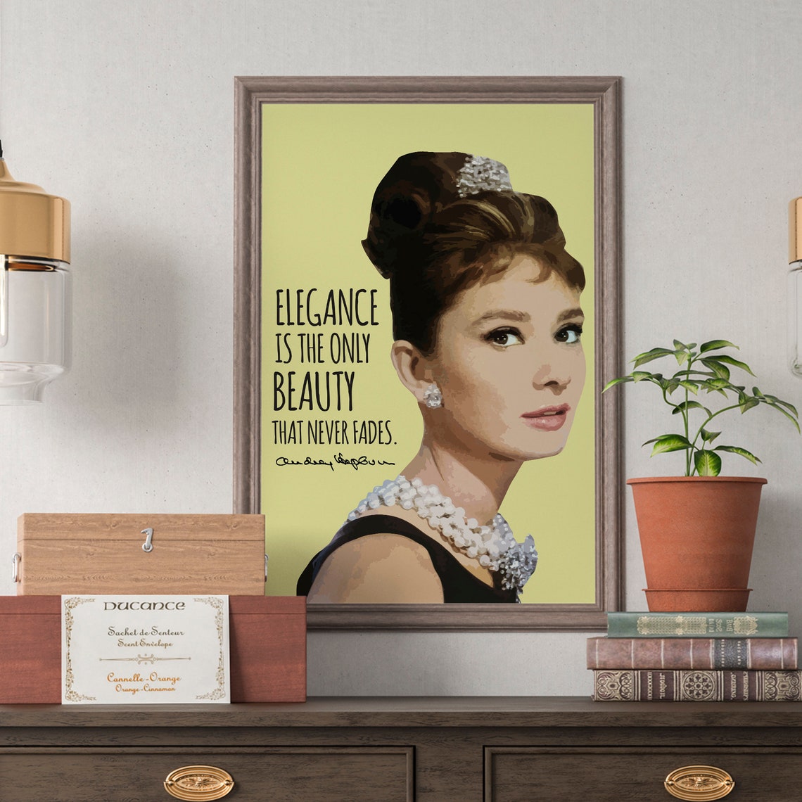 Audrey Hepburn Elegance Is The Only Beauty Portrait Quote Poster