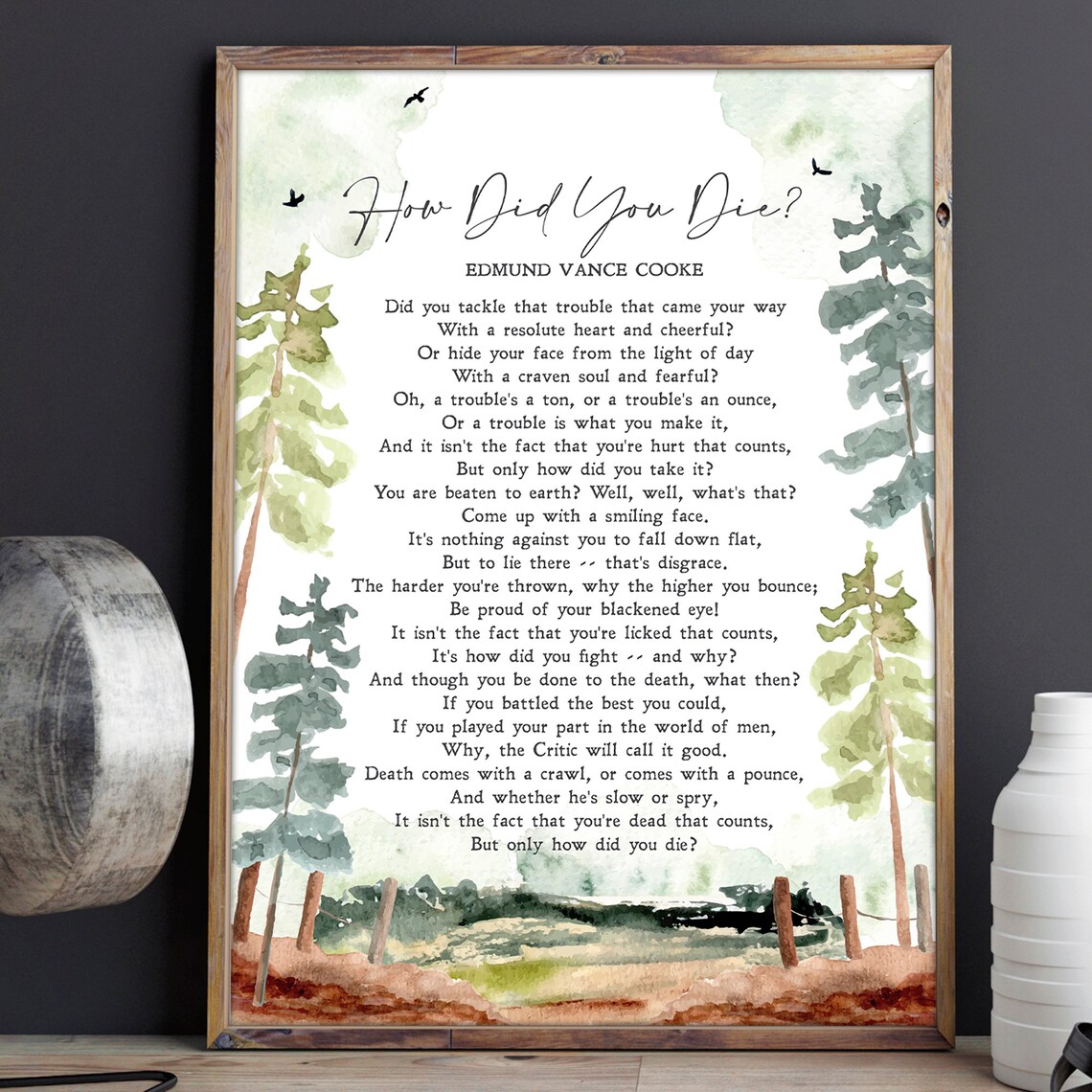 How Did You Die? Edmund Vance Cooke Quote Art Print - Image 3