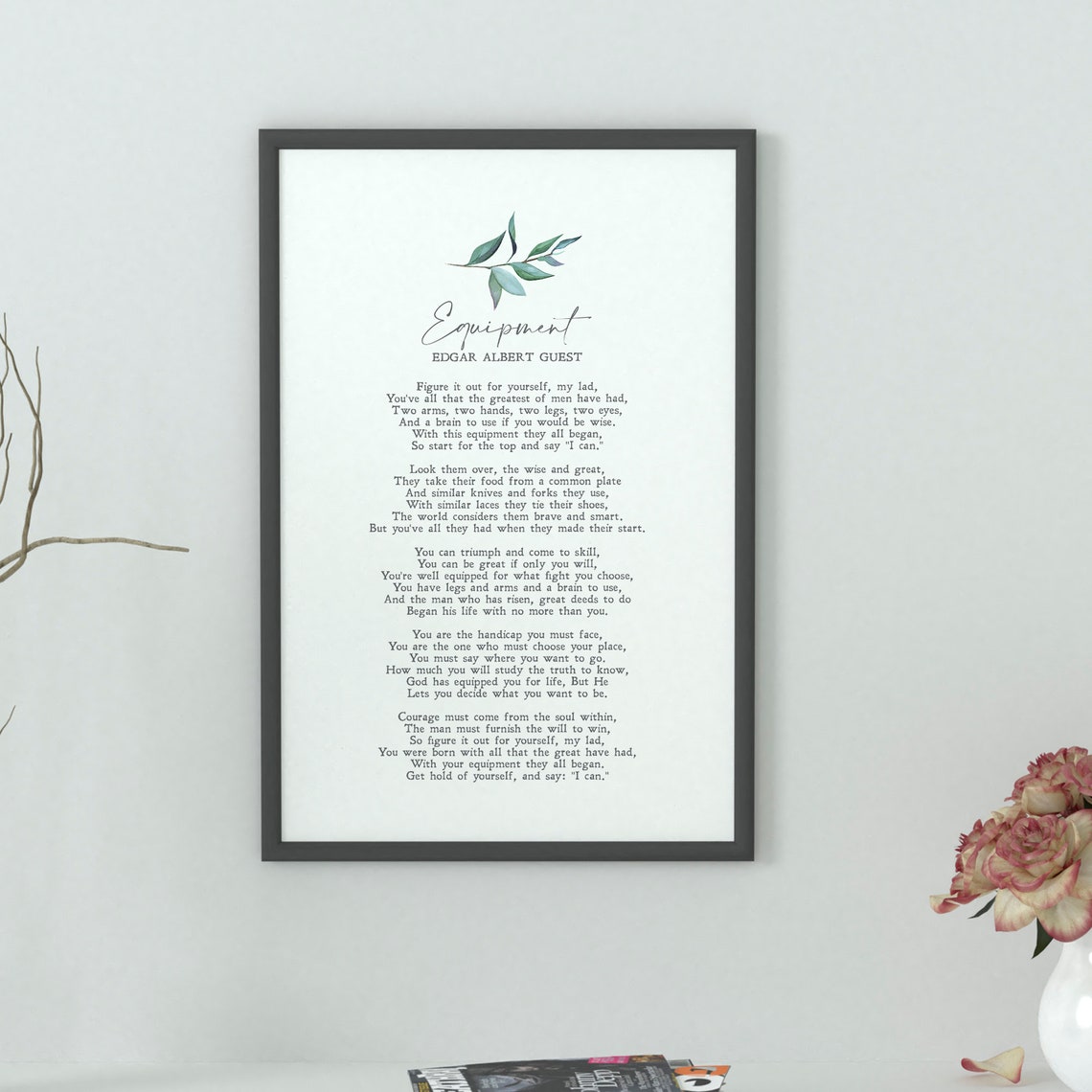 Edgar Albert Guest Equipment Poem Motivation Botanical Poster
