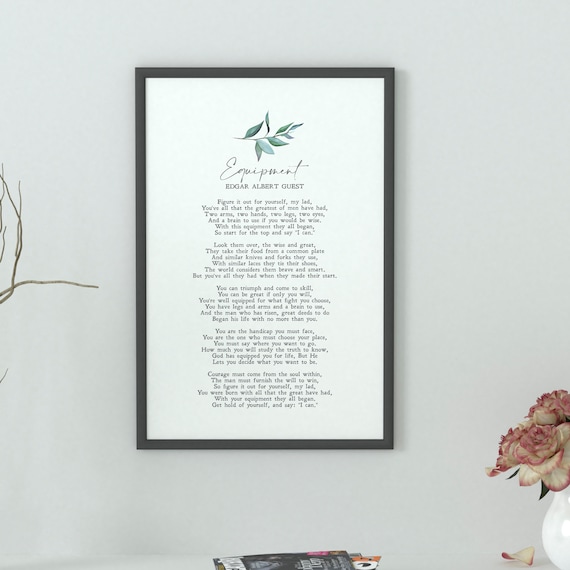 Edgar Albert Guest Equipment Poem Motivation Botanical Poster