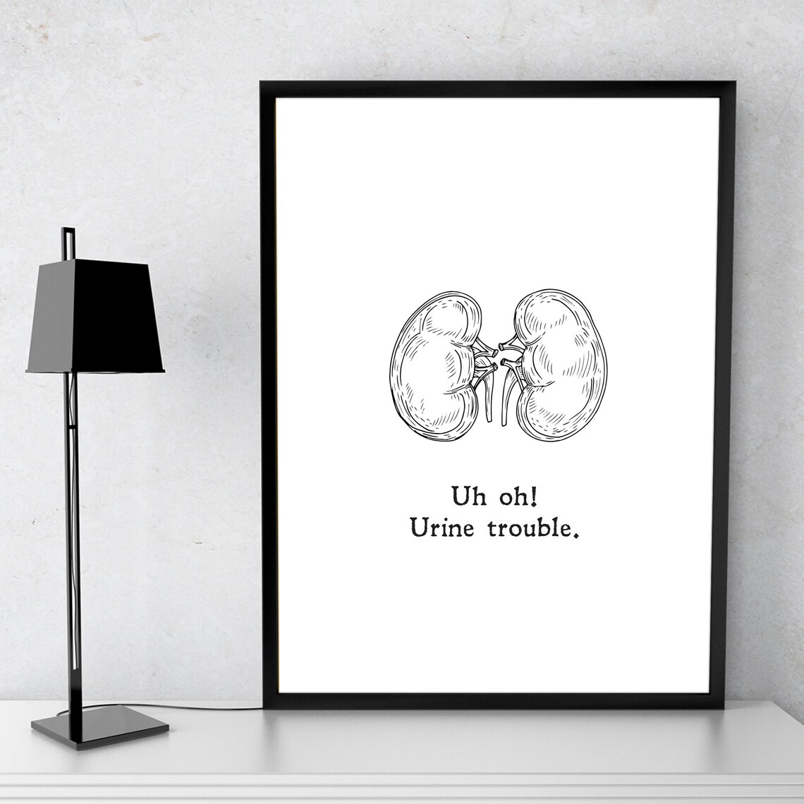 Kidney Joke Humor Poster, Minimalist Medical Gift - Image 3