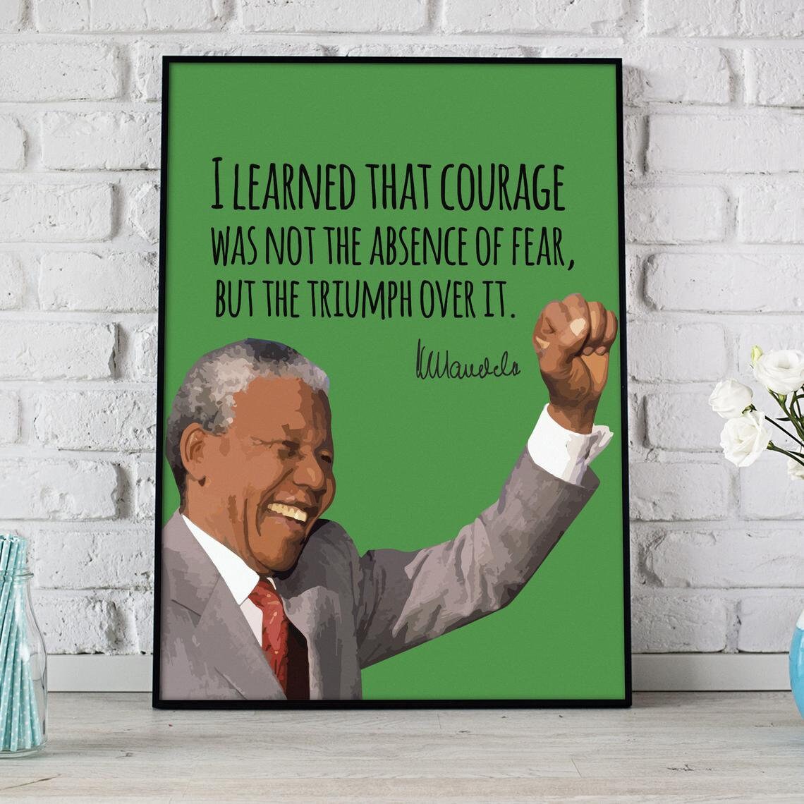 Nelson Mandela Quote - Justice & Courage Poster Print - Image 2