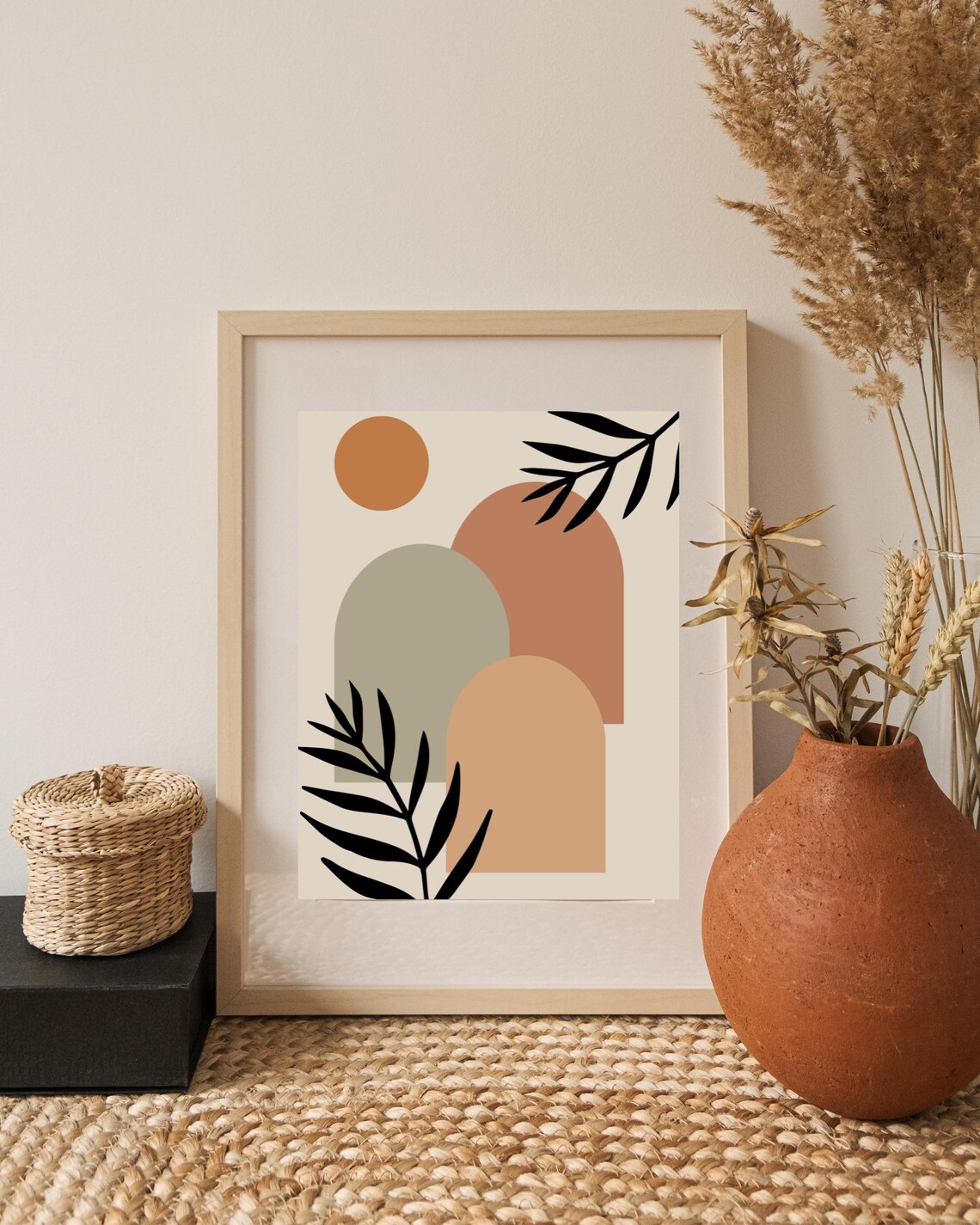 Fleurs Oriental Minimalist Abstract Wall Art