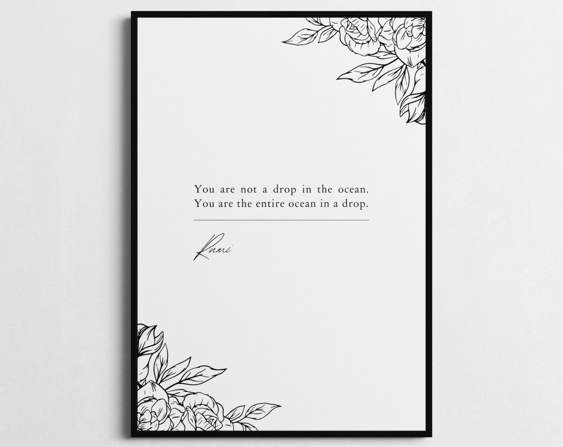 Rumi You Are Not A Drop In The Ocean Quote Poster Entire Ocean Drop - Image 4