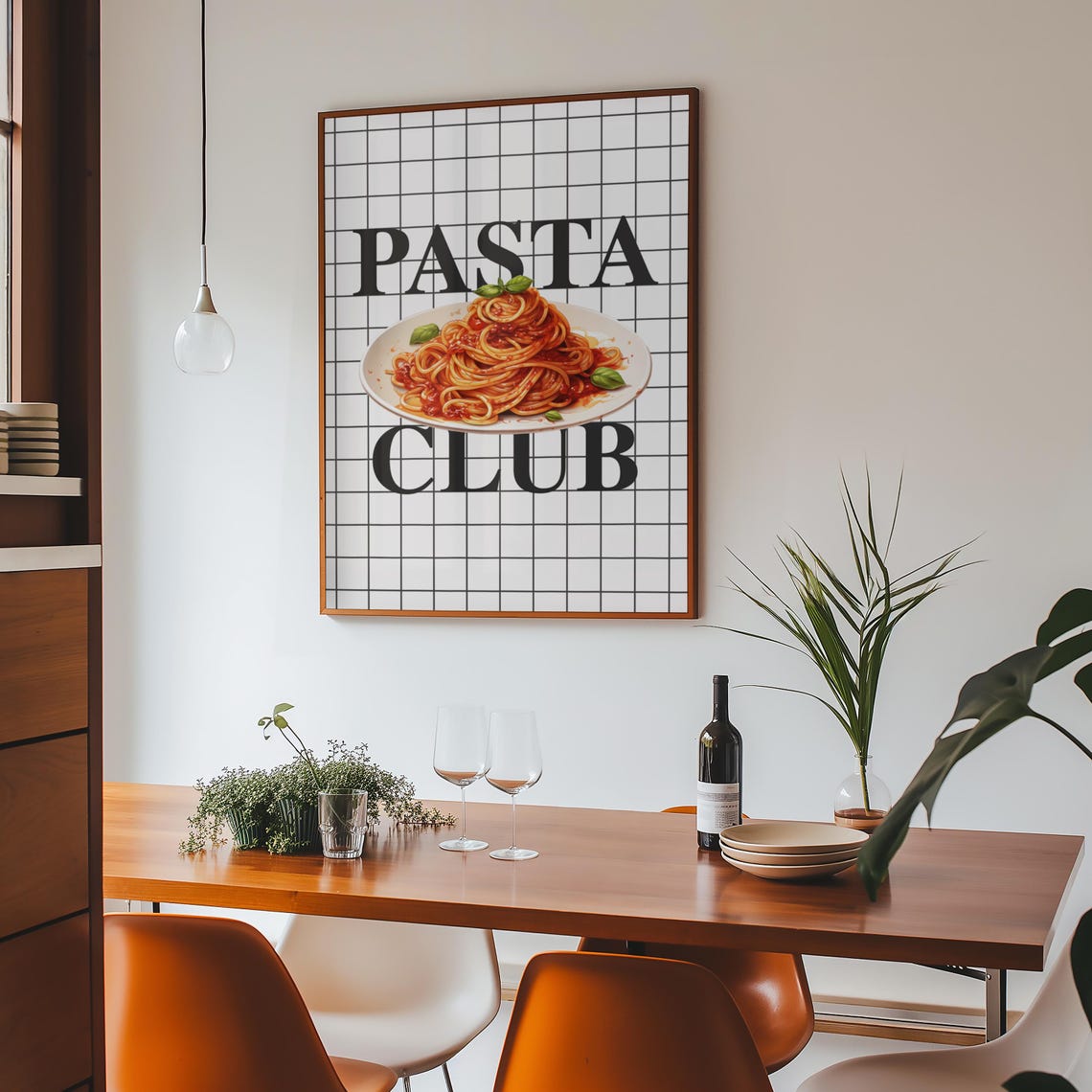 Funny Trendy Pasta Club Spaghetti Plate Italian Kitchen Wall Art - Image 8