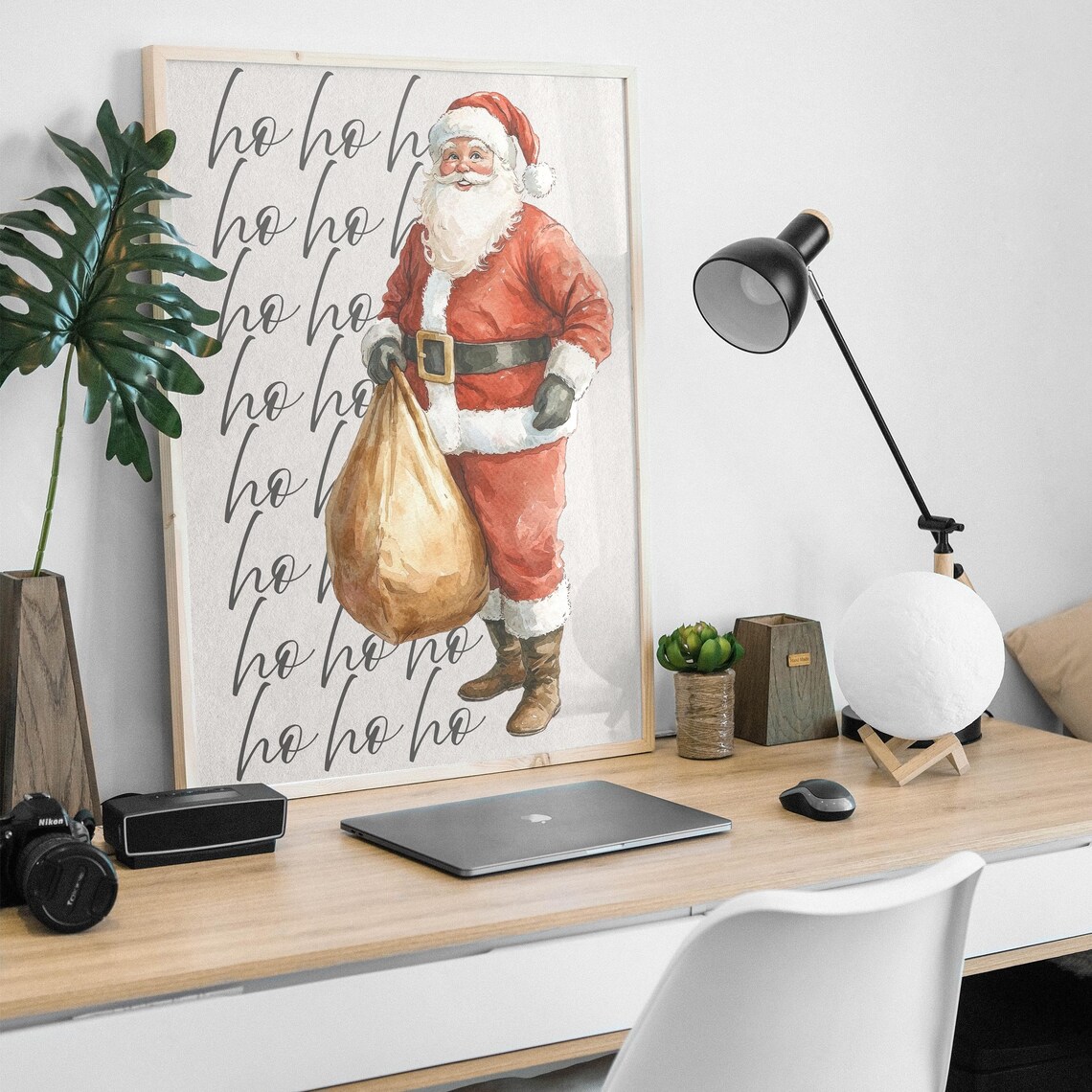 Santas Gifts Watercolor Illustration Poster Santa Wall Art Trendy Holiday Print Merry Christmas Art Xmas Home Decor Winter Print - Image 4