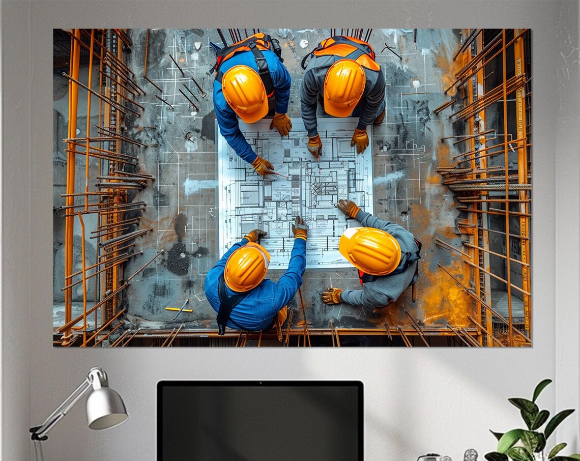 Architect Construction Wall Art Print, Builder Gift
