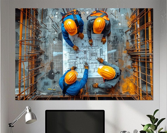 Architect Construction Wall Art Print, Builder Gift