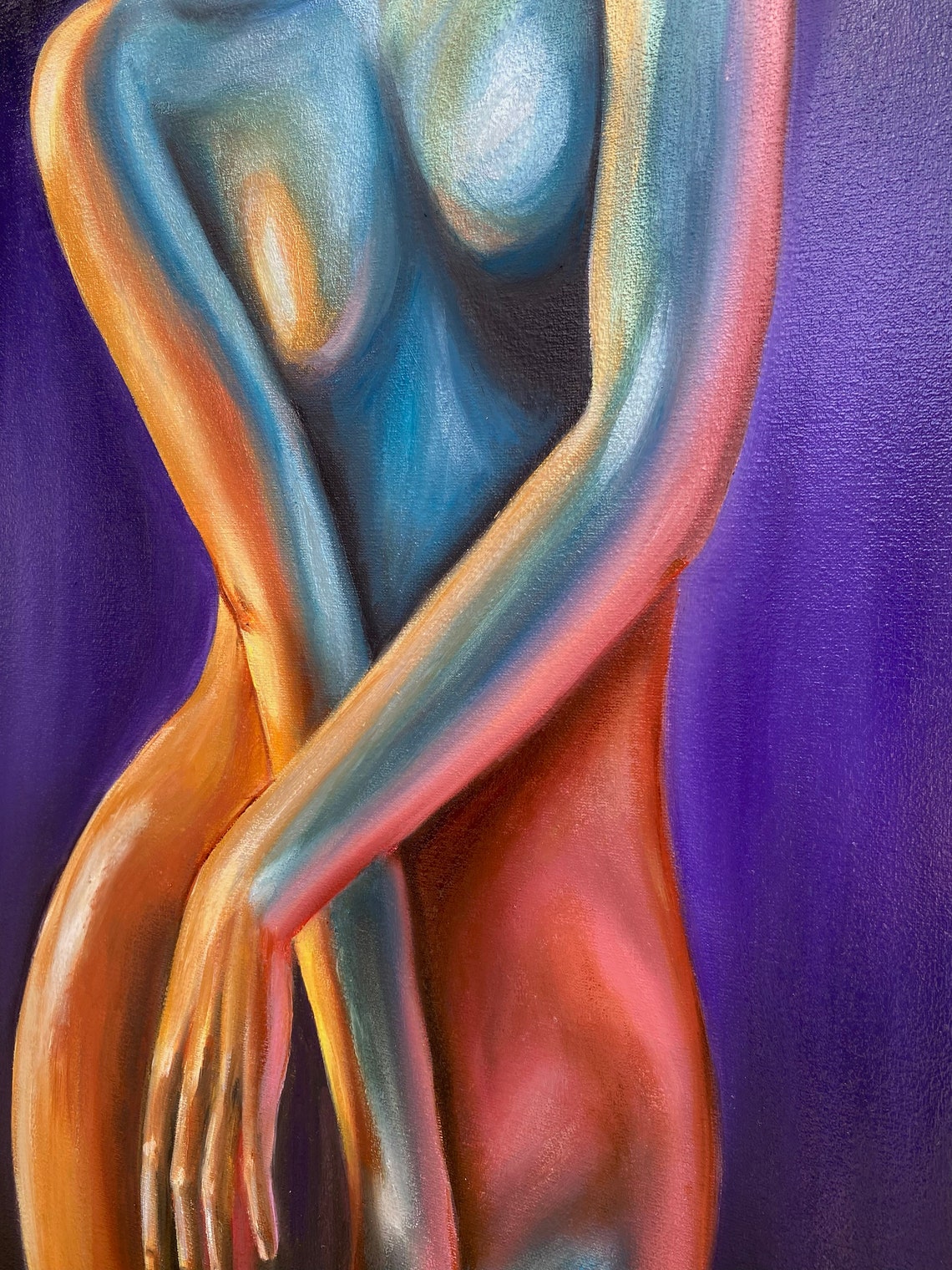 Abstract Woman Body Painting On Female Figurative Abstract Art Full Body Painting Oil Painting Original Female Figure Painting Art - Image 2