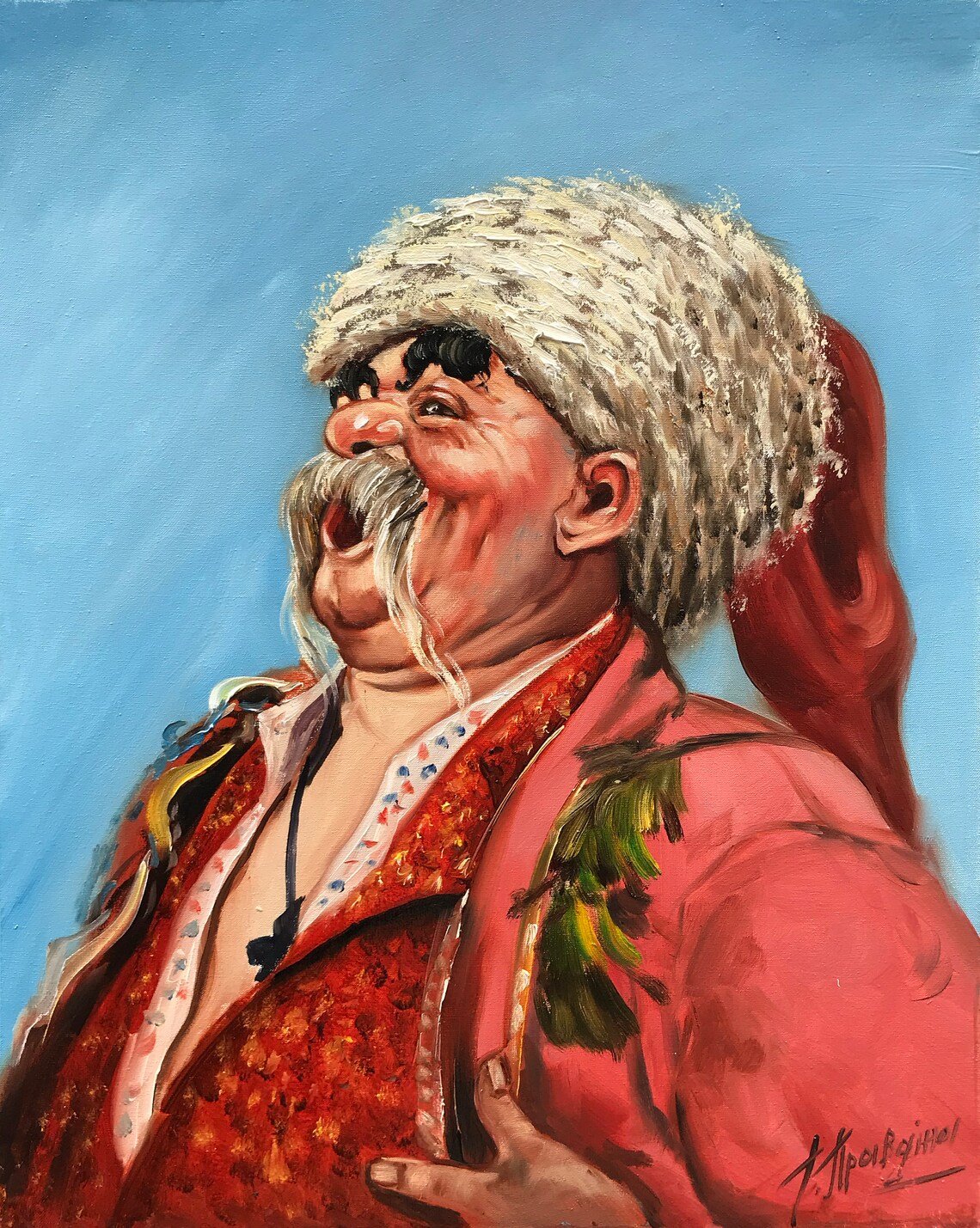 Ukrainian Cossack Painting, Ukrainian Folk Art Print
