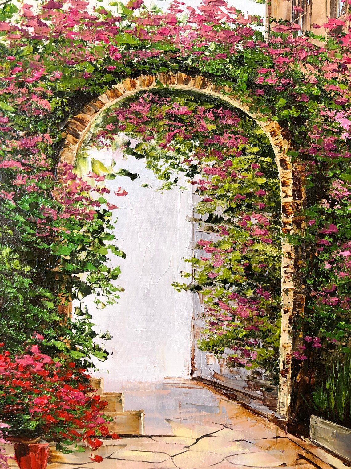 Tuscany Oil Painting, Italy Landscape Art Print - Image 2