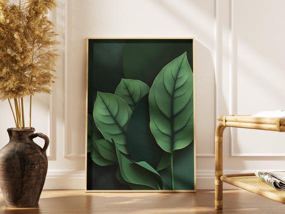 Succulent Leaves Print Modern Botanical Wall Art