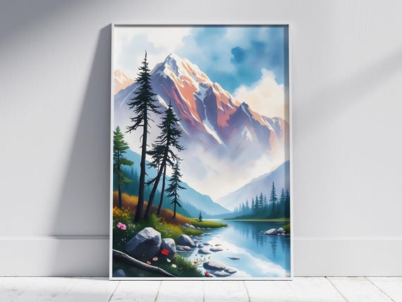 Minimalist Splash Art Landscape Bright Abstract Wall