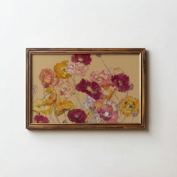 Vintage Floral Print, Cottagecore Flowers Art