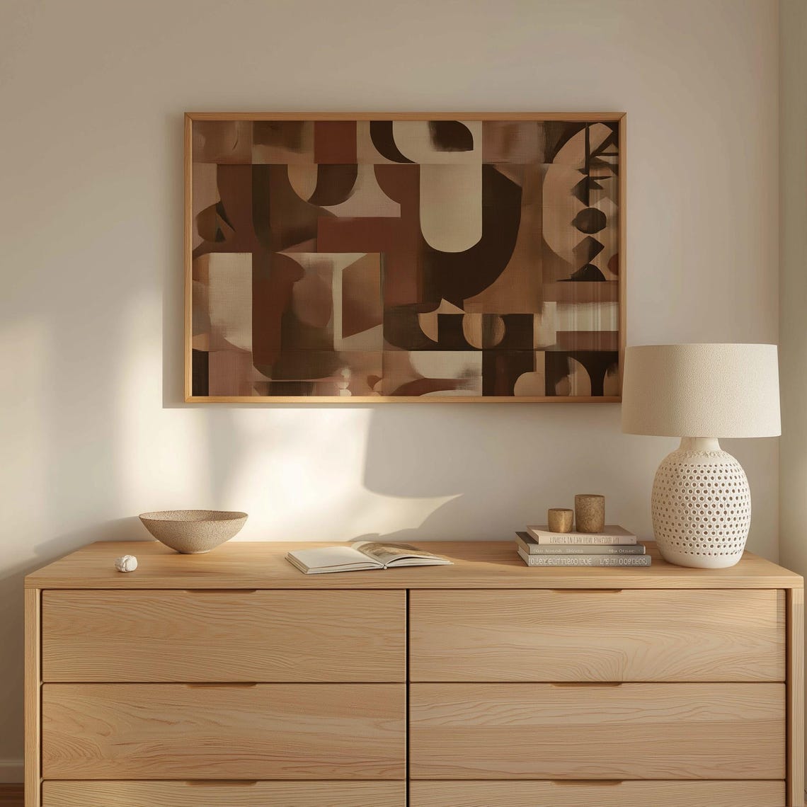 Modern Geometric Art Print Terracota Contemporary Design Abstract Shapes Boho Terra Prints Digital Download