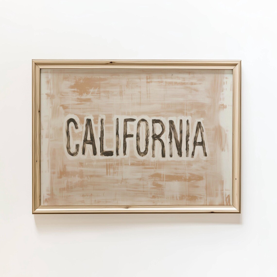 California Vintage State Map Poster, Coastal Decor