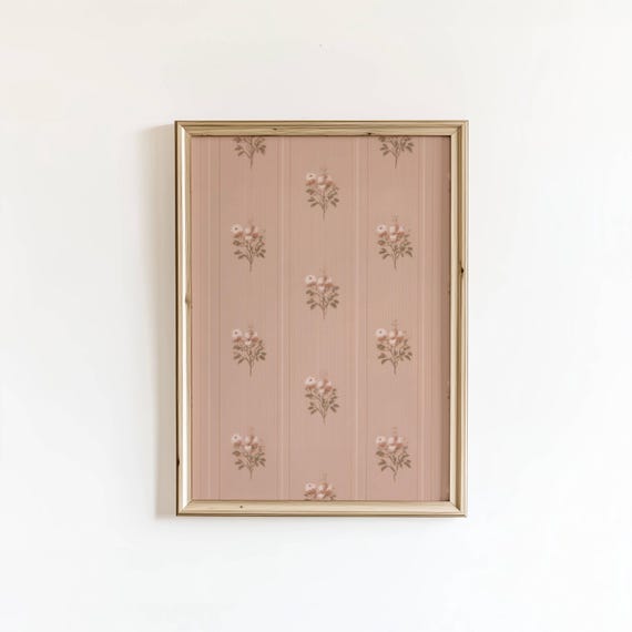 Pink Vintage Floral Print Cottagecore Flower Wall Art Digital Download