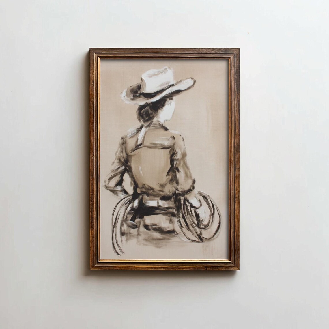 Modern Cowgirl Art Print, Western Style Decor